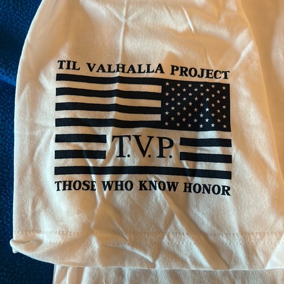 Til Valhalla Project Apparel Company (TVP), 4XL, White, Red & Blue, T-Shirt. - Picture 3 of 5